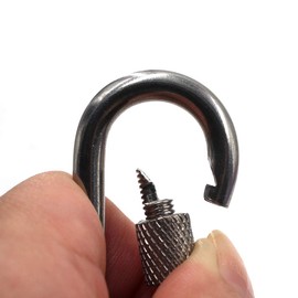 M8 Locking Carabiner Climbing Keychain 304 Stainless Steel Spring Snap Hook Clip Hook Pack of 5