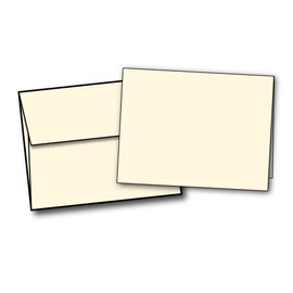4 1/4" x 5 1/2" Heavyweight Blank Cream/Natural Greeting Card Sets - Desktop Publishing Supplies, Inc.™ Brand - 40 Cards & Envelopes