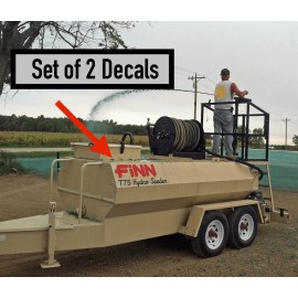 Aftermarket FINN Hydroseeder Decal Kit 36” (Set Of 2) Red Replacement Stickers Equipment