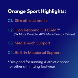 Orange Sport Insoles (Sport G - M10-10.5, W11.5-12 US)