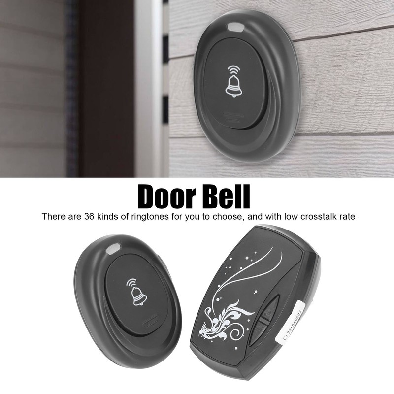 Wireless Doorbell with LED Flash Light Remote Control Music Doorbell