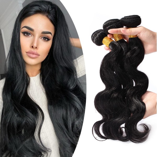46 cm Braids, Real Hair, 3 Bundles, Extensions, Brazilian Human