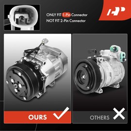 A-Premium A/C Compressor with Clutch Compatible with Dodge Dakota 1996-2002, Jeep Cherokee 1997-2001, TJ 1997-1999, Wrangler 1997-1999, 2.5L 4.0L, For 1-Pin Connector Only (Not 2-Pin)