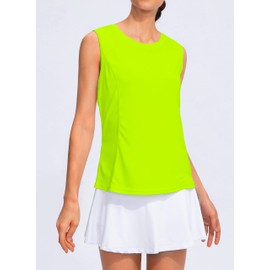 YYV Women's Workout Tank Tops Lightweight Sleeveless Shirts for Women Loose Fit Tops for Athletic Running Tennis Yoga (Yellow Green Medium)