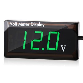 DC 12V Car Digital Voltmeter LED Display Voltage Measurement Car Digital Voltage Meter Panel 4-28V Voltmeter Display for Vehicle Motorcycle Truck ATV SUV (Green)