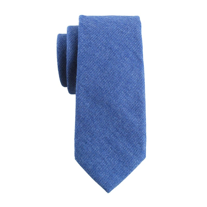 Levao - Corbata de algodón para hombre, Denim- Blue, Talla