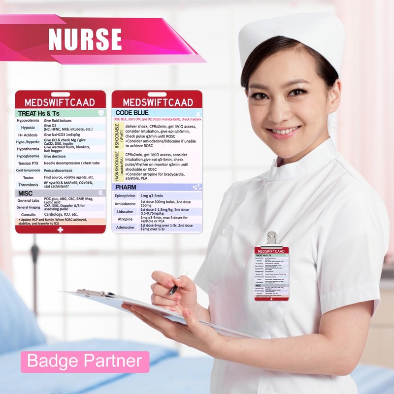 BOXOB MedSwift ACLS CPR Code Blue ID Nurse Badge Buddy