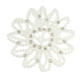 Womens Kids Children Girls Dance Ballerina Recital Ballet Crystal Rhinestone Diamante Princess Ballet Recital Dance Dressage Hair Jewelery Accessories Bun Snood Net Holder Faux Pearl (Black)