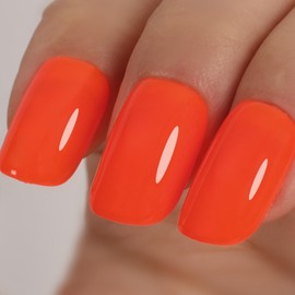TUTUYU Neon Orange Red, Bright Orange Red Gel Nail Polish 15ml Soak Off Need Nail Lamp for Manicure Salon or DIY Nail Art at Home, Summer Color GP0084