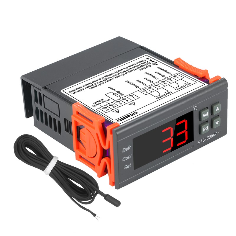 Digital Temperature Controller STC-8080A+ Refrigerator Thermostat for Refrigerator Automatic Defrosting