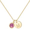 Hidepoo Initial Necklaces for Women, 14K Gold Plated Disc Initial