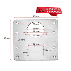 Foxy Hinge Repair, 4 Plates Repair kit for Cabinet Hinge, Stainless Steel, Supports cabinets Doors, for (Hinge Size: 35mm. 1.3in), 19 drilled Holes. (4 Plates + 1 Screwdriver + 24 Screws)