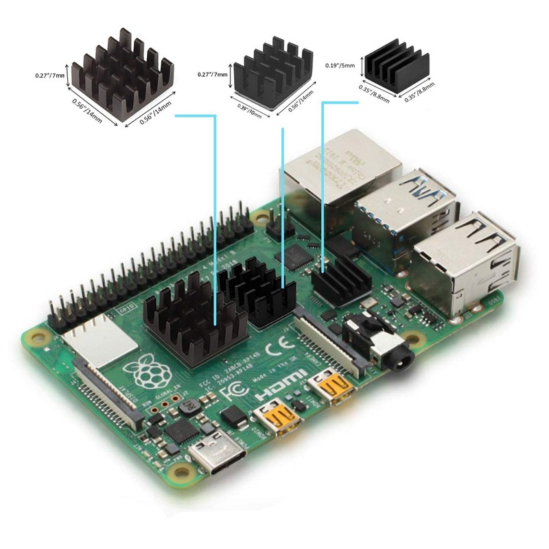 Easycargo Raspberry Pi 4 Heatsink Fan Kit for cooling Raspberry