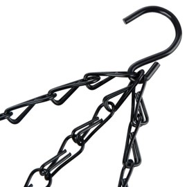 LAVZAN 4 Pcs 14 inch Black Hanging Basket Chains Flower Plant Pot Replacement Chain Hanger for Bird Feeders, Planters, Lanterns and Ornaments