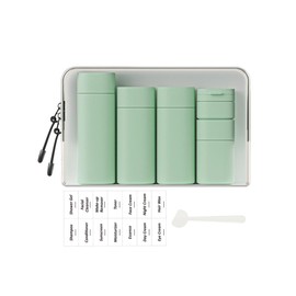 Sprigold 5 Pack Brief and Fashion Travel Bottles TSA Approved, BPA Free Travel Size Travel Containers Refillable Squeeze Bottles for Cosmetic Shampoo Cream Conditioner Lotion Soap… (Nordic green)