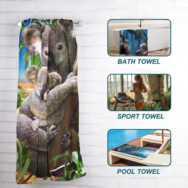 Zomer Beach Towel 70 x 140 cm, Printed Microfibre Bath