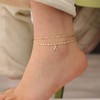 Tasiso Initial Ankle Bracelets for Women，Layered Waterproof Anklet for Women