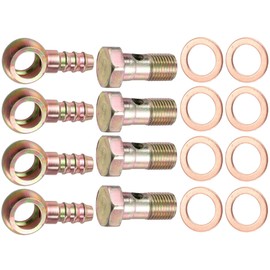 MACHSWON 4 Set Car Banjo Hose Barb Bolt Fittings 12mm Adapter Metal with 12mm Spacers for Car