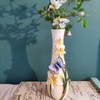 FORLONG Ceramic Vase, Hand-Painted Butterflies and Lilies Flowers Home Decor