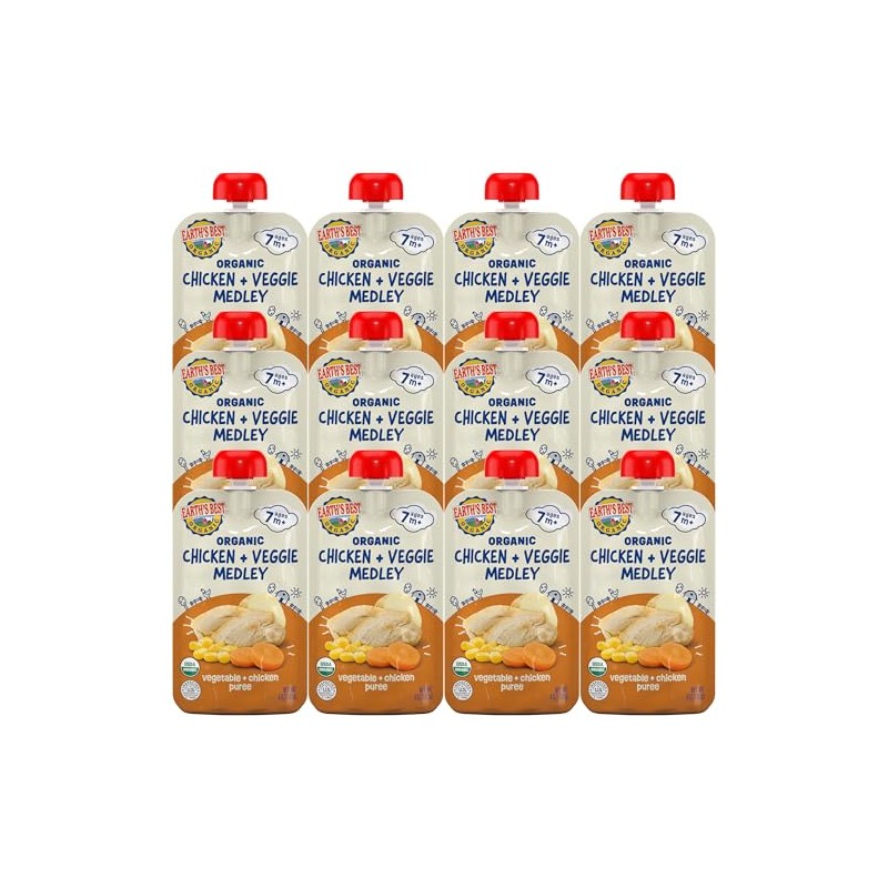 Earth's Best Organic Chicken Vegetable Medley Pouch, 4 oz (Pack