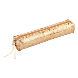 Clairefontaine 410021C Celeste Slim Leather Pencil Case 4 x 2.5 x 19.5 cm Lazer Gold