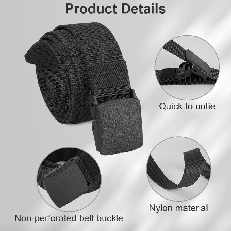 flintronic Work Belts for Men,Belts for Men, Plastic Nylon Canvas