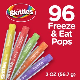 Skittles Fat Free Freezer Bars, Assorted Flavors, 2 Oz Bars, 96 Ice Bars