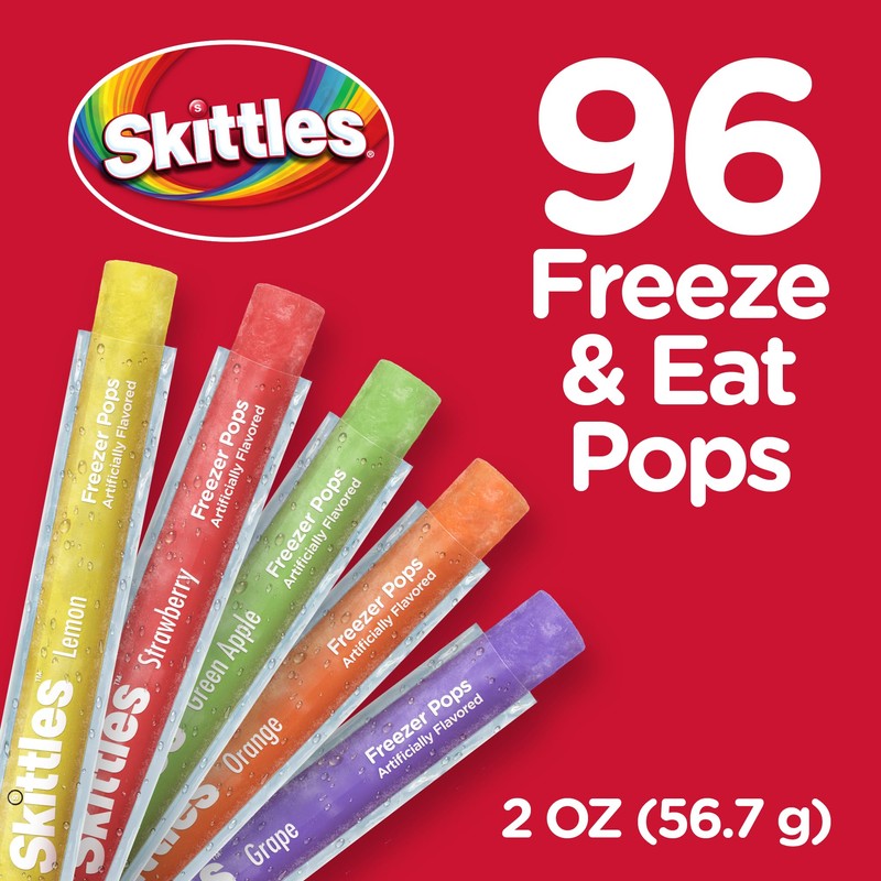 Skittles Fat Free Freezer Bars, Assorted Flavors, 2 Oz Bars,