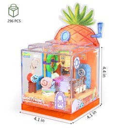 ROLOSO Toy Building Brick Blocks Toys Sets Display Box kit Action Figures Pineapple House Patrick Stone Star Home for Boys and Girls Kids Age 2-4, 3-5, 5-7, 8-12 Fans Gift (296 pcs)