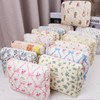 Gosect Floral Makeup Bag, Small Cosmetic Bag for Women Girls,