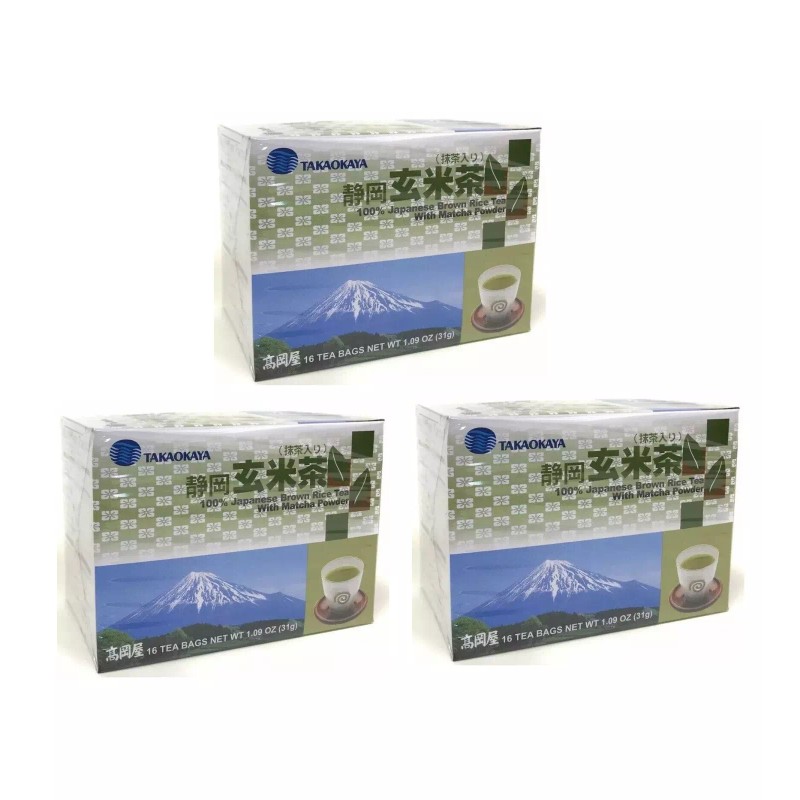 Takaokaya 3 BOXES Takaokaya Genmai-cha 100% Japanese Brown Rice Tea