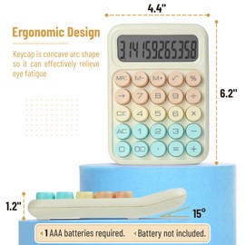 Mr. Pen- Mechanical Switch Calculator, 12Digits, Large LCD Display, Colorful Calculator Big Buttons, Mechanical Calculator, Calculators Desktop Calculator, Cute Calculator, Aesthetic Calculator