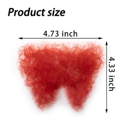 INFTOYCO Fake Private Hair Handmade Full Lace Biniki Body Hair, Invisible Realistic Corporal Hairs Fake chest hair mustache for Men and Women (Red)`