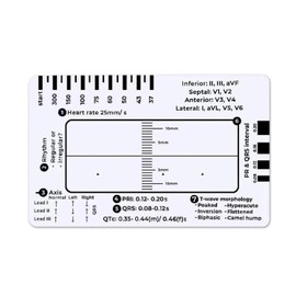 1Pc ECG 7 Step Ruler, ECG 7 Step Ruler for ECG/EKG Interpretation, EKG Ruler Plastic Ruler Measuring Tool, EKG 7 Step Ruler, Transparent EKG Calipers Measuring Tool Follow a 7 Step Plan