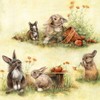 20 napkins, Easter motifs, cute rabbits/animals, 33 x 33 cm