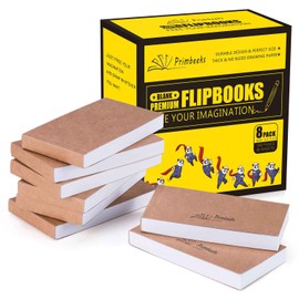 (FlipBook Kit 720 Sheets with sewn binding) - PRIMBEEKS Premium Blank Flipbooks, 720 Sheets (1440 Pages) No Bleed Flip Book Kit, 11cm x 6.4cm Drawing Paper for Animation, Sketching, Cartoon Creation.