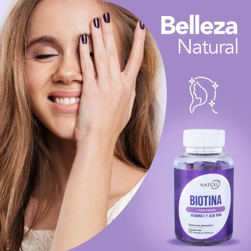 Biotina Pantenol 120 Softgels De 700 Mg Natgel Sin Sabor