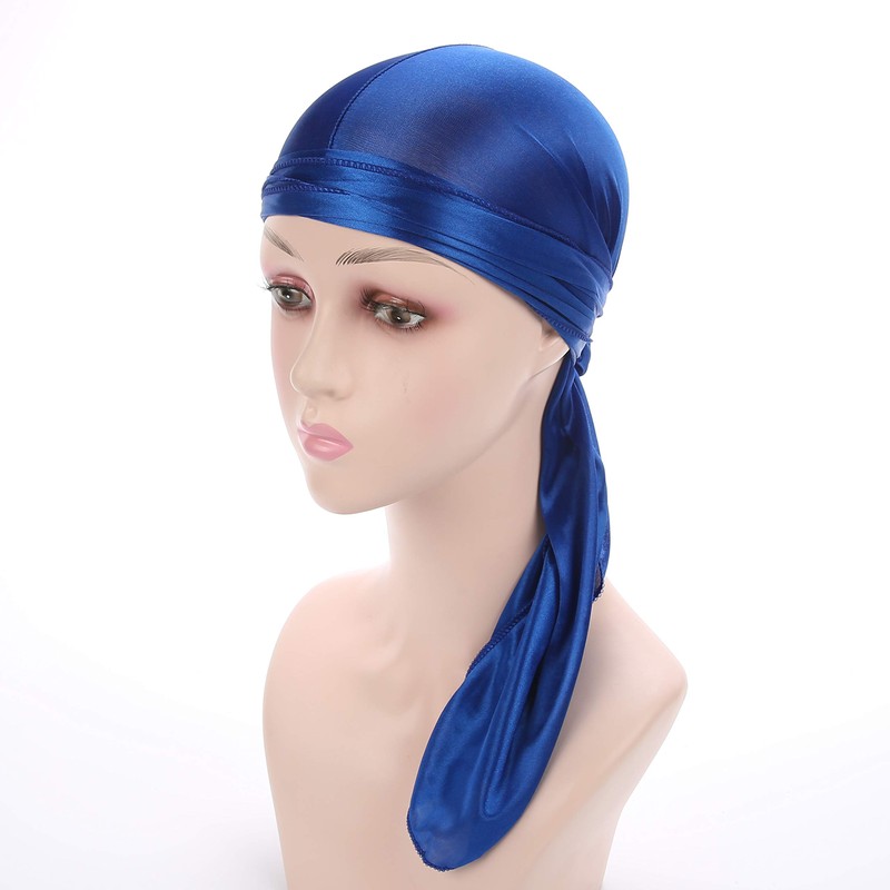 Fxhixiy Durag - Gorro de satén para 360 olas, Azul