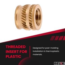 E-Z LOK Threaded Insert for Plastic Tapered Single Vane Brass Thread Inserts 1/4-20 Pack of 50