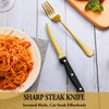 72 Pcs Gold Silverware Set with Steak Knives, Stainless Steel