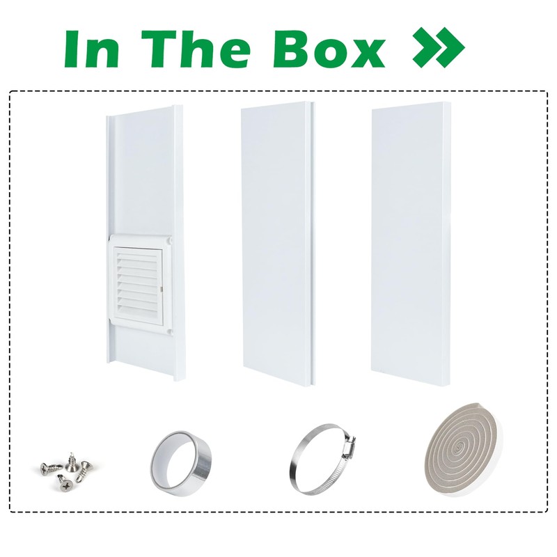 Forestchill Dryer Vent Window Kit, 4" Window Vent Kit with