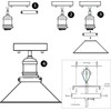 E27 Base Industrial Ceiling Lights with 22cm Black Inner White