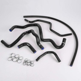 G-PLUS Silicone Radiator Hose Pipe Kit Clamps Compatible With 2001-2005 Honda Civic D17 1.7L,Black