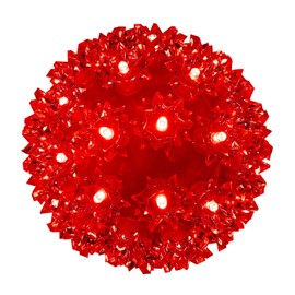 Christmas Lights Ball 5.5" Outdoor Hanging Sphere Lights 50 LED Orb Light Red Starlight Sphere Lights for Tree Porch Bedroom Christmas Decorations