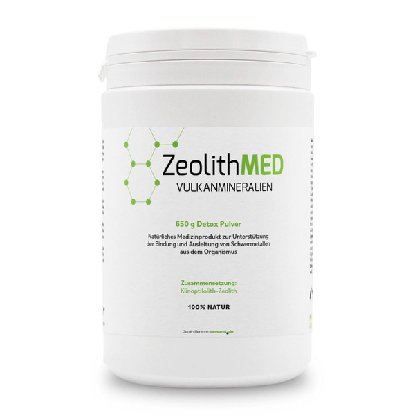 Zeolith MED Detox Pulver, von Ärzten empfohlen, Apothekenqualität, laboranalysiert, zur Entgiftung und Darmreinigung, zum Einnehmen – jetzt natürlich entgiften (650 g (1er Pack))