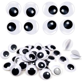 TOAOB 40 Piezas de Ojos móviles autoadhesivos Redondos Negros Blancos 30 mm Ojos de plástico para Scrapbooking artesanías muñeca Accesorios