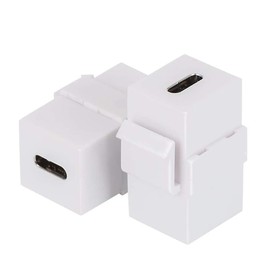 Poyiccot USB C Keystone Jack, (2-Pack) USB 3.1 Type-C Connector Keystone Insert Female to Female for Wall Plate Outlet Panel-White