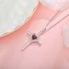 Oskani Cross Necklace for Women 925 Sterling Silver Heart Birthstone