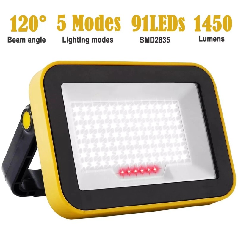 T-SUN 2PCS Rechargeable Work Light LED Battery Flood Light Outdoor