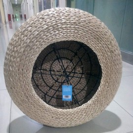 MAHAO Straw Flat Seat Cushion, Handmade Floor Pouf Mat, Ottoman Footstool for Meditation, Zen, Yoga Practice or Buddha (19.7" Dia. x 6.7" H)